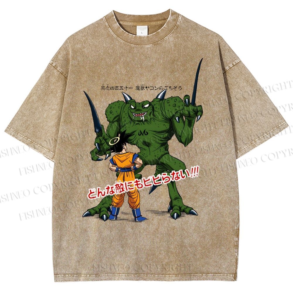 Unisex Dragon Ball Goku Monsters Printed Washed Tee