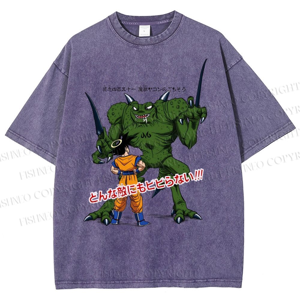 Unisex Dragon Ball Goku Monsters Printed Washed Tee