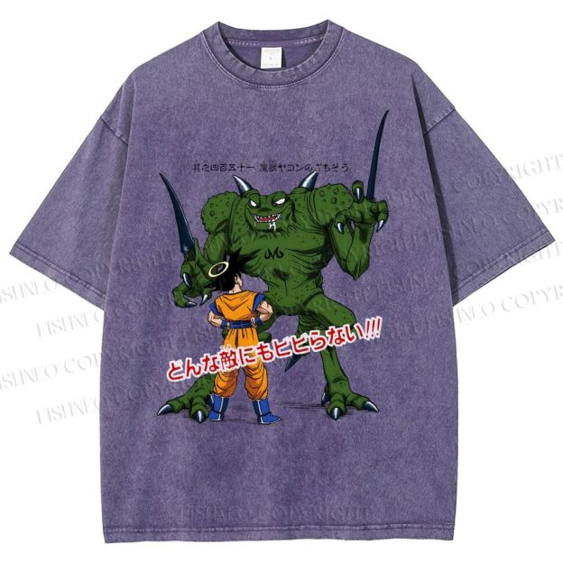 Unisex Dragon Ball Goku Monsters Printed Washed Tee