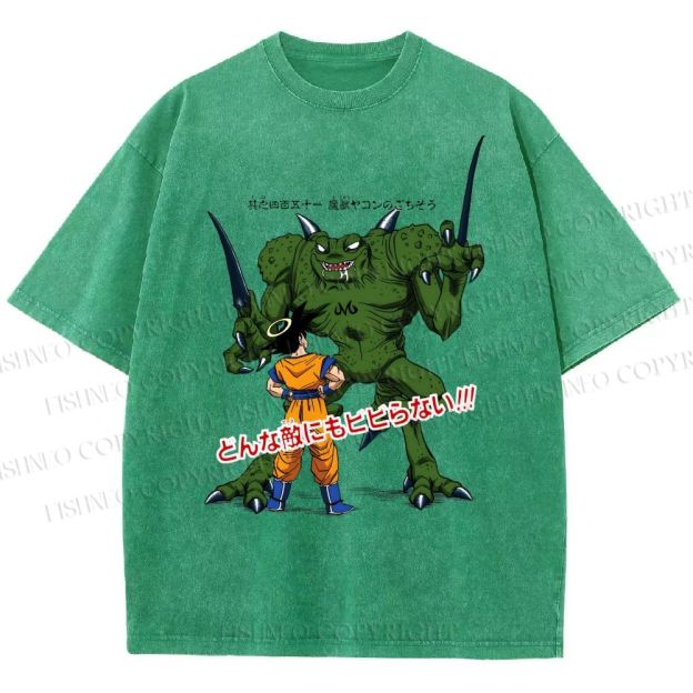 Unisex Dragon Ball Goku Monsters Printed Washed Tee
