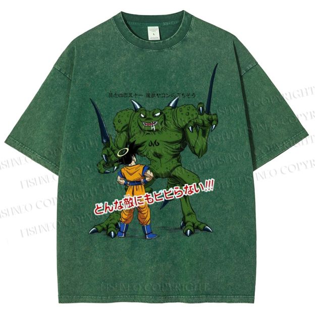 Unisex Dragon Ball Goku Monsters Printed Washed Tee