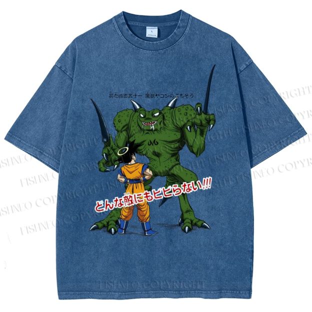 Unisex Dragon Ball Goku Monsters Printed Washed Tee