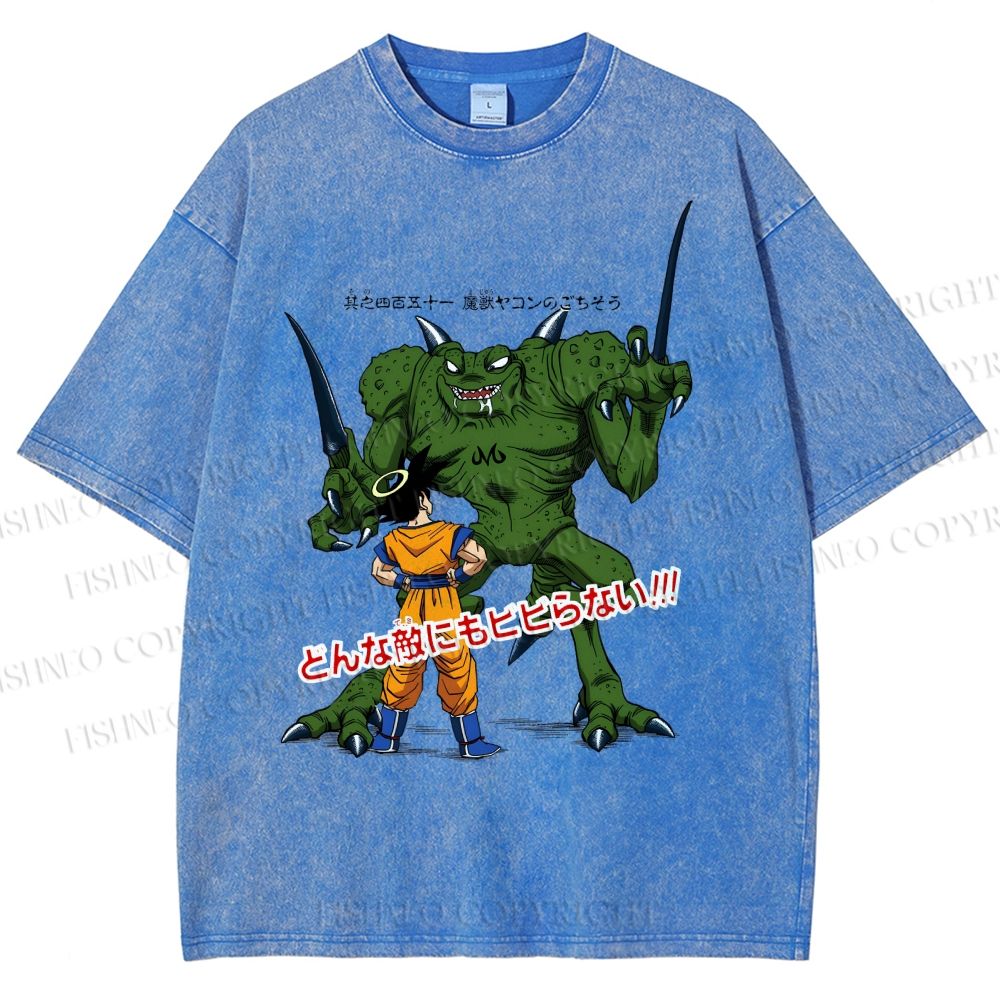 Unisex Dragon Ball Goku Monsters Printed Washed Tee