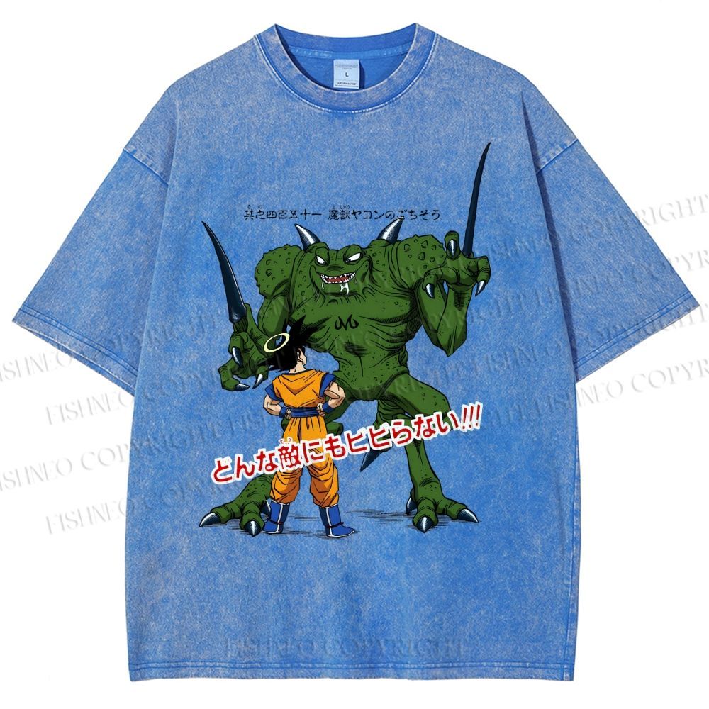 Unisex Dragon Ball Goku Monsters Printed Washed Tee
