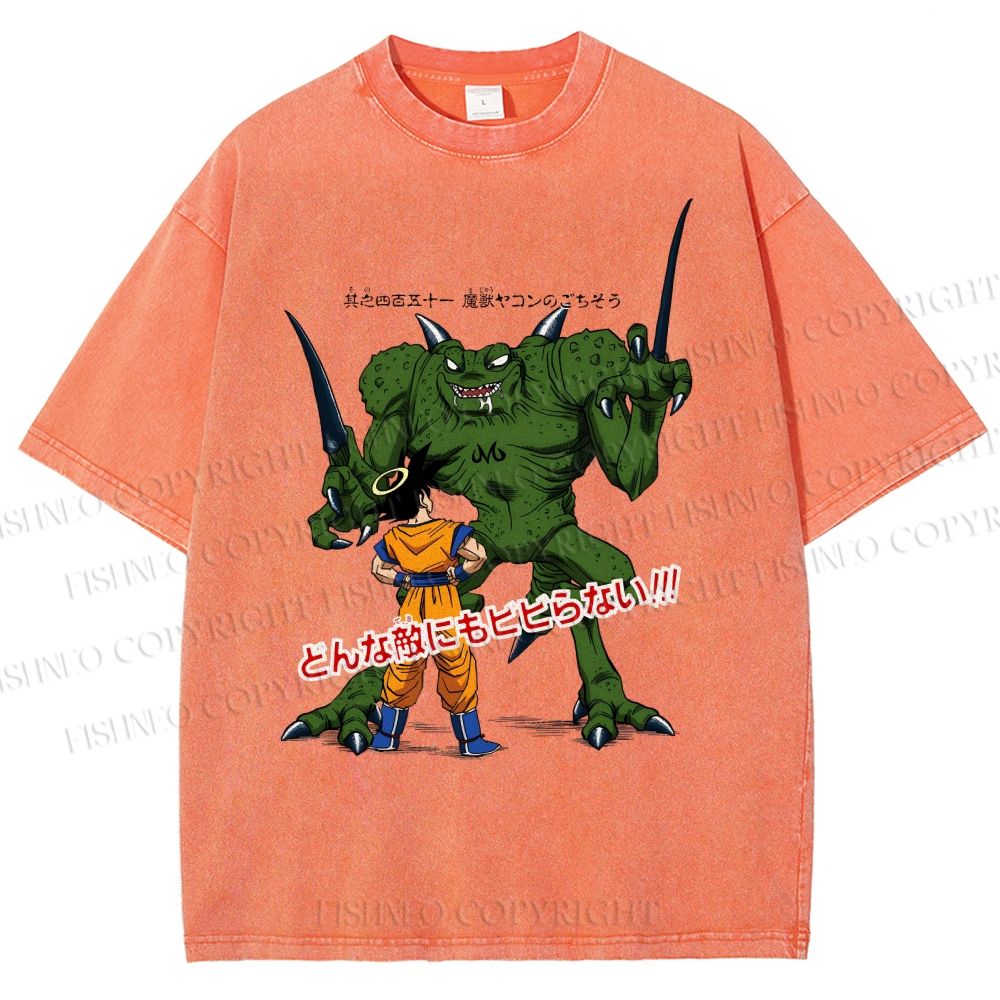 Unisex Dragon Ball Goku Monsters Printed Washed Tee