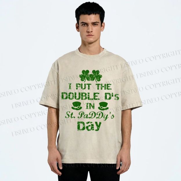 Unisex I Put The Double D's In St. PaDDy's Day Printed Washed Tee