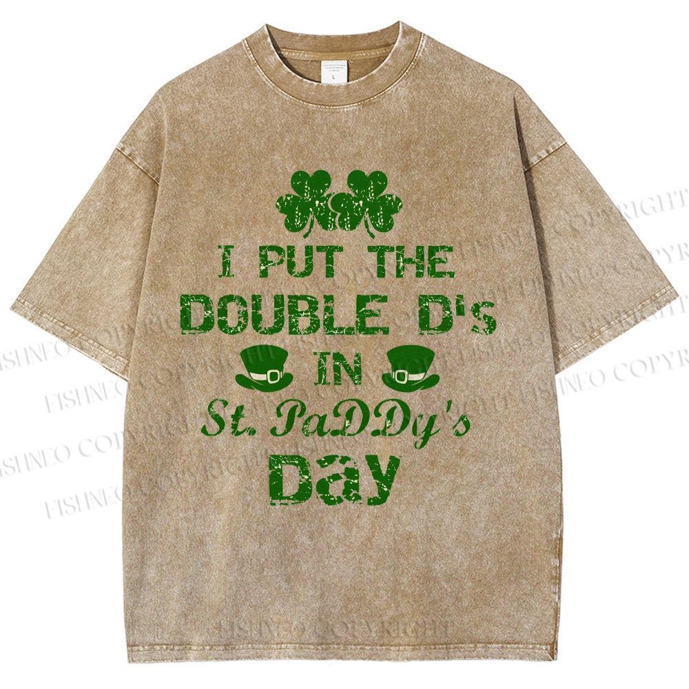 Unisex I Put The Double D's In St. PaDDy's Day Printed Washed Tee