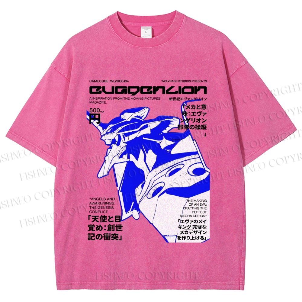 Unisex Neon Genesis Evangelion Printed Washed Tee