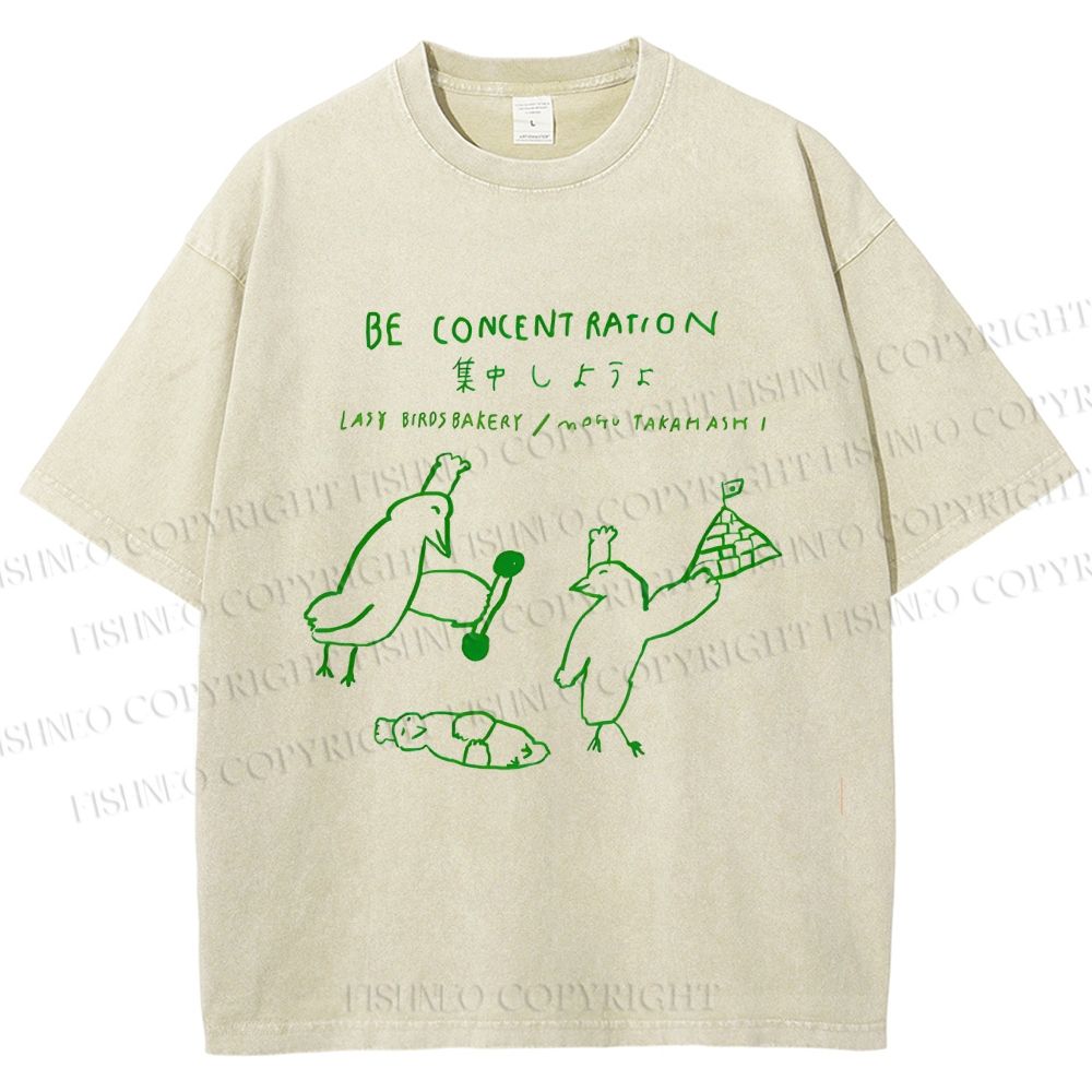 Unisex Lazy Birds Bakery Printed Washed Tee