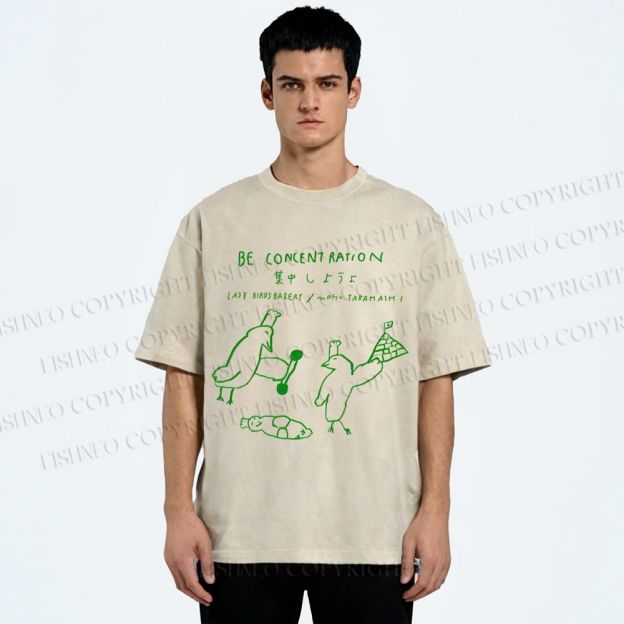 Unisex Lazy Birds Bakery Printed Washed Tee