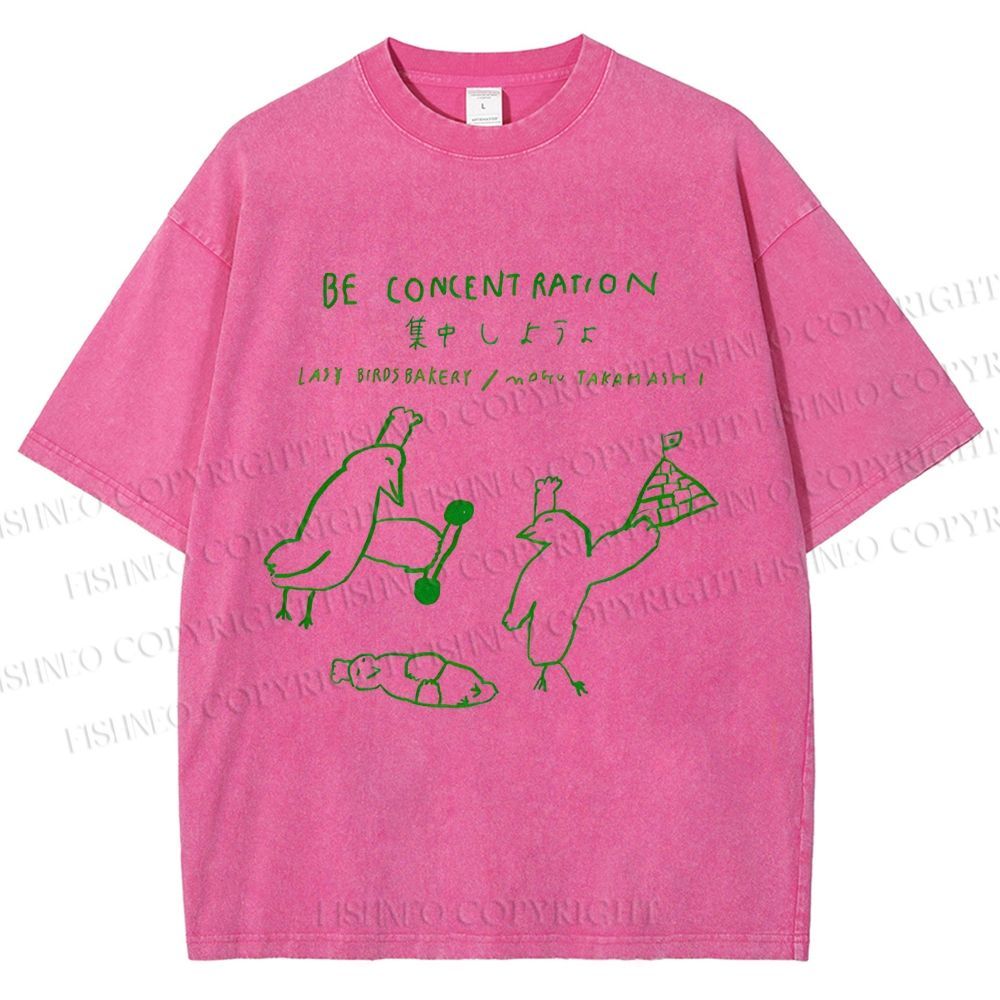 Unisex Lazy Birds Bakery Printed Washed Tee