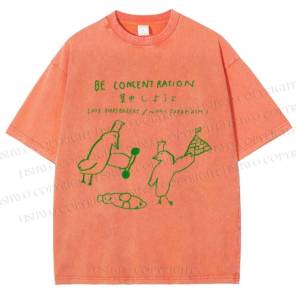 Unisex Lazy Birds Bakery Printed Washed Tee