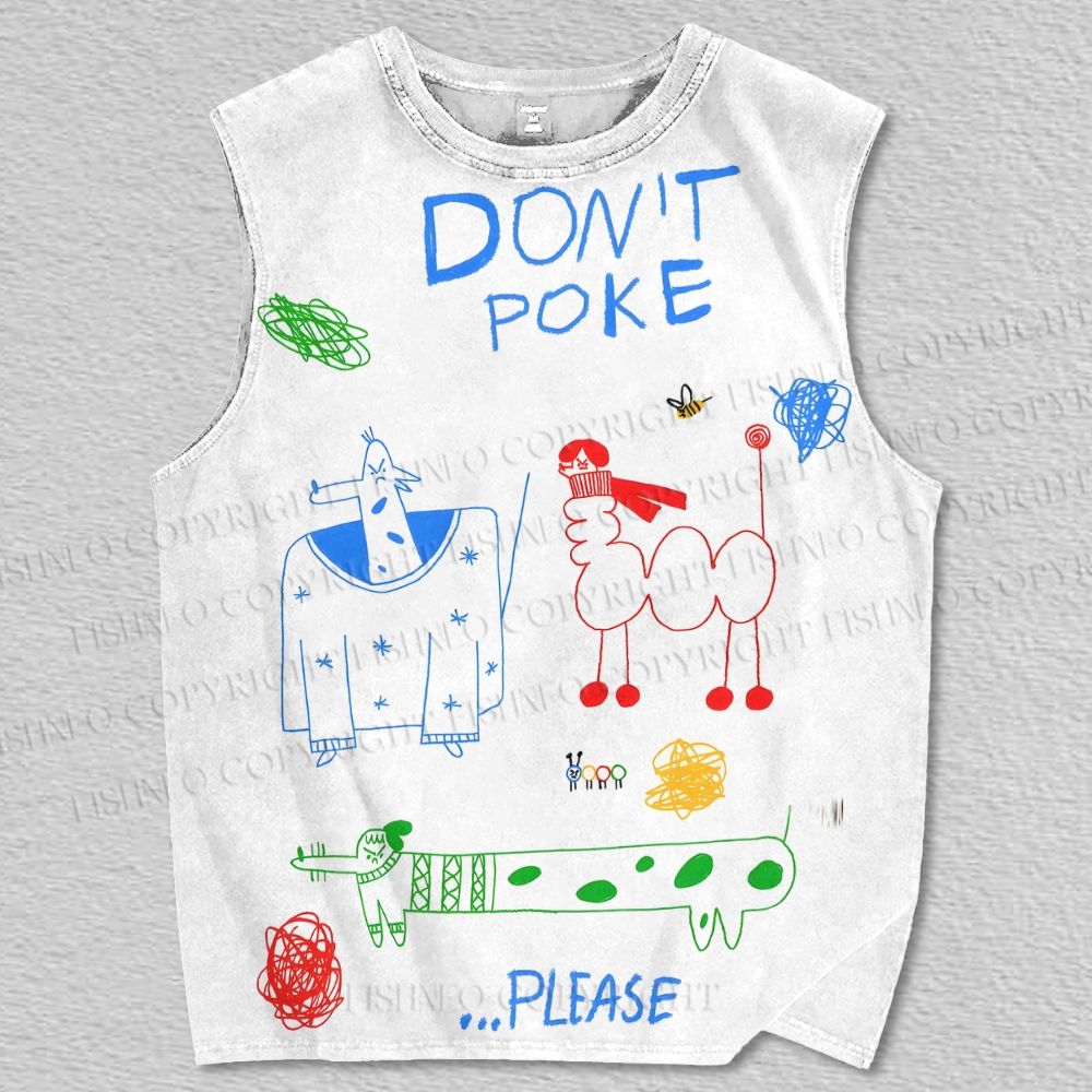 Unisex Don't Poke Pleasa Dog Printed Tank Top