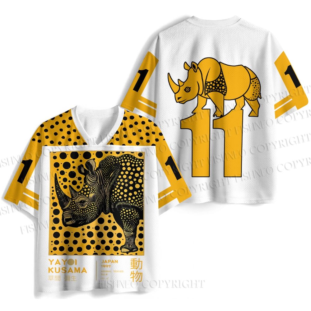 Japanese Rhinoceros Yayoi Kusama Jersey Shirts