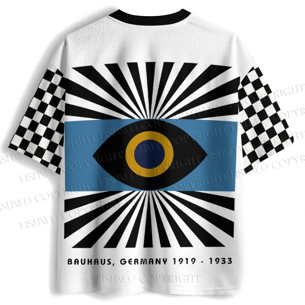Bauhaus Geometric Eyes Printed Jersey Shirts