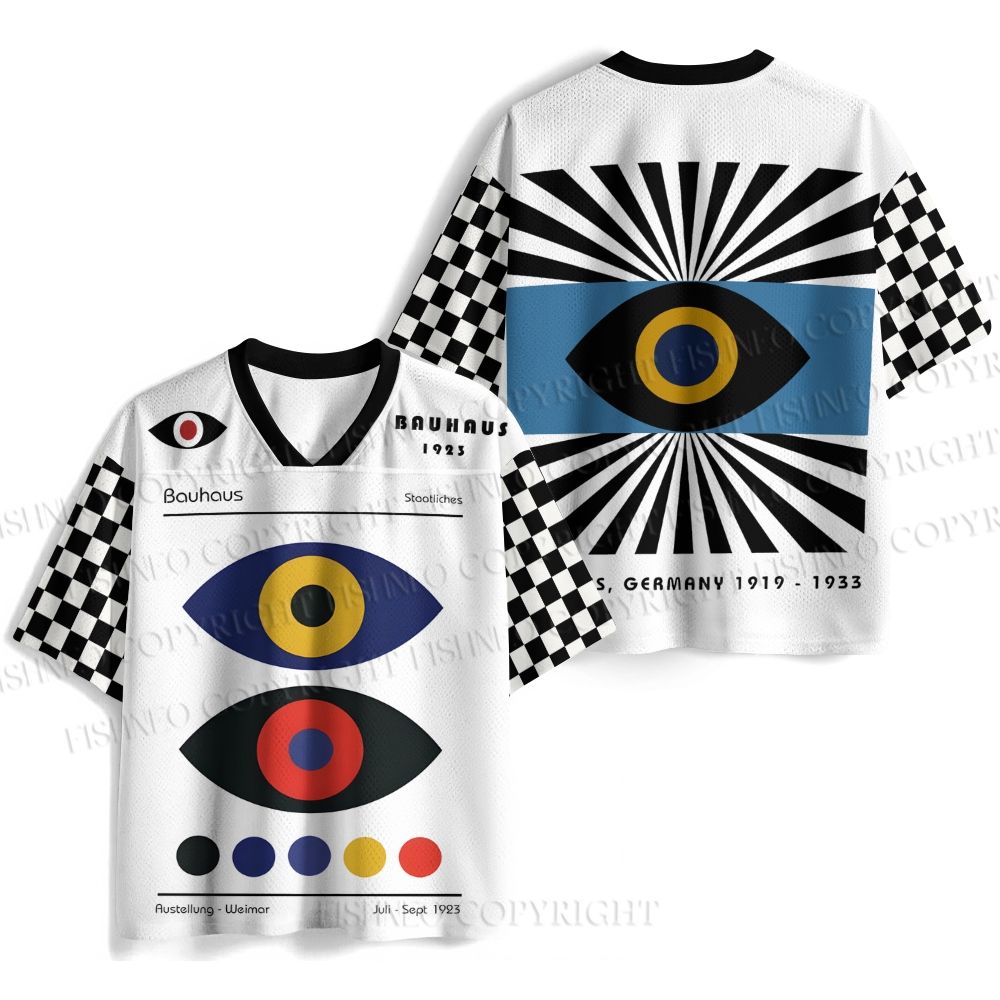 Bauhaus Geometric Eyes Printed Jersey Shirts