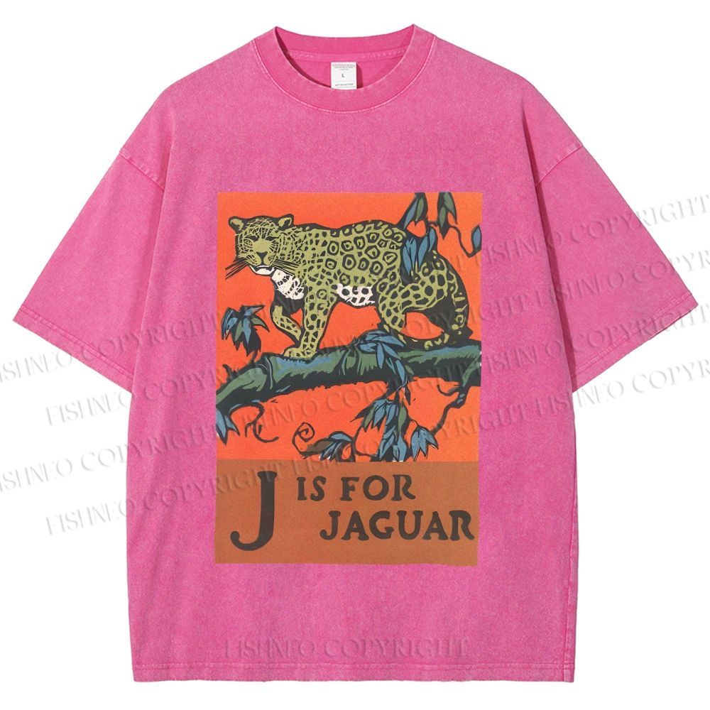 Unisex J is for Jaguar Printed Washed Tee