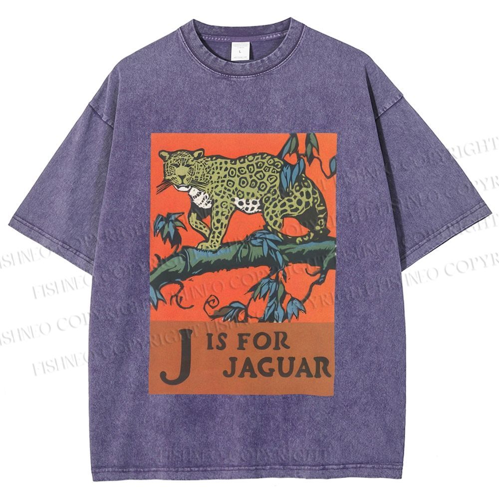 Unisex J is for Jaguar Printed Washed Tee
