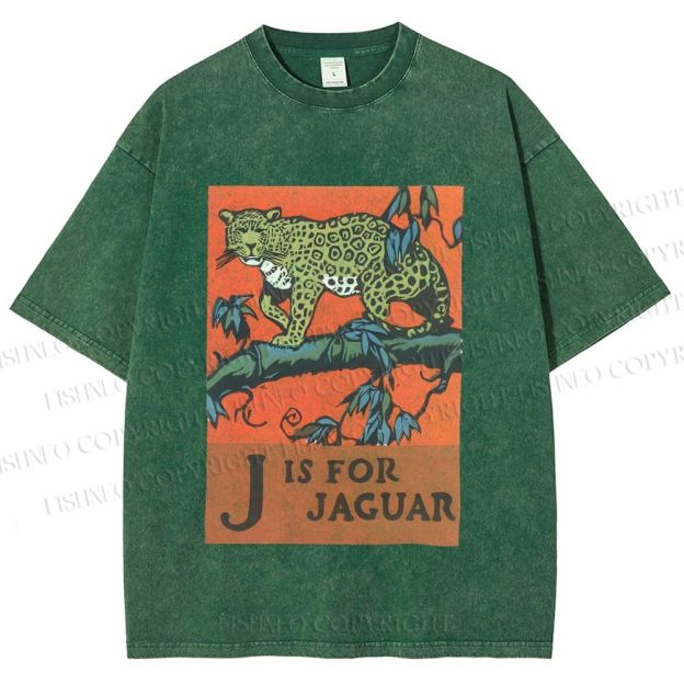 Unisex J is for Jaguar Printed Washed Tee