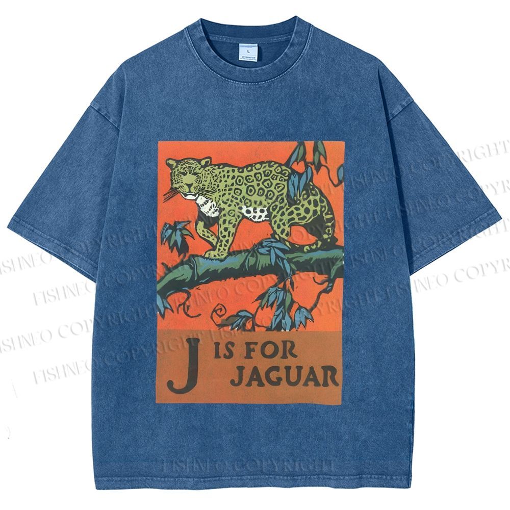 Unisex J is for Jaguar Printed Washed Tee