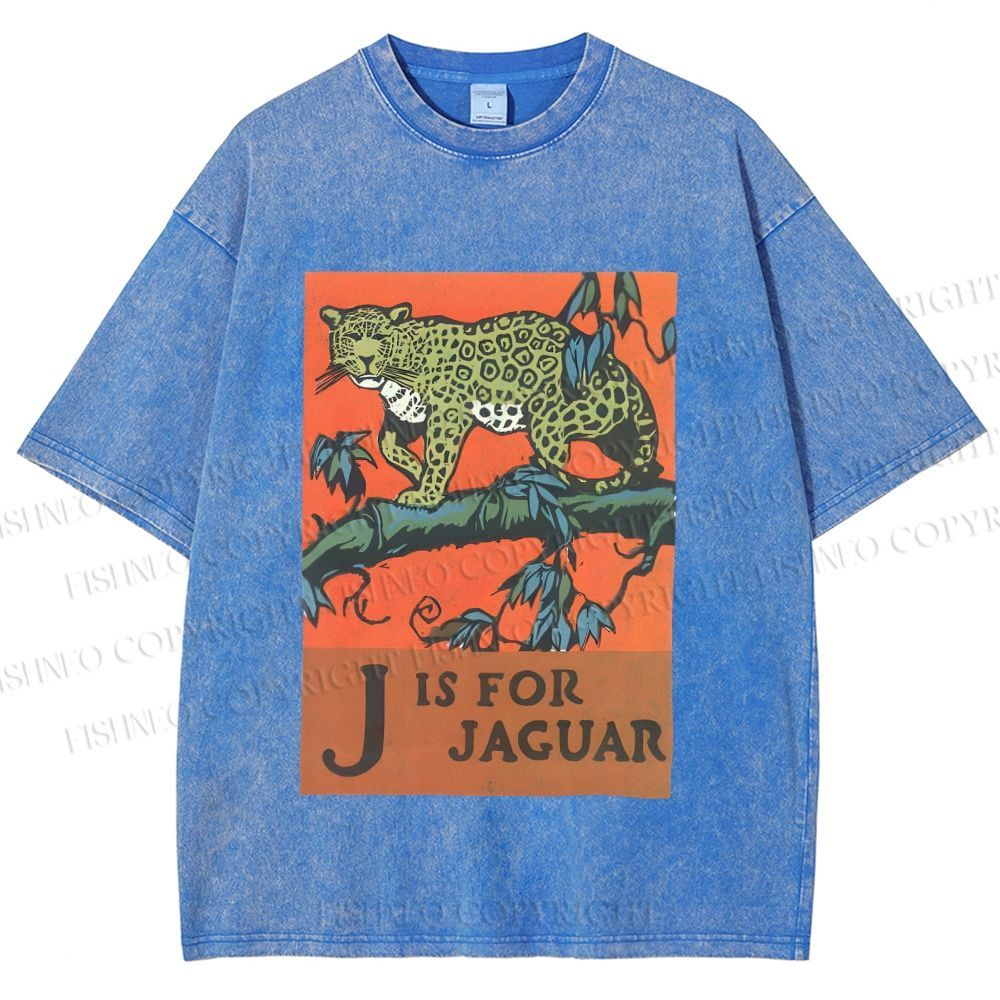 Unisex J is for Jaguar Printed Washed Tee