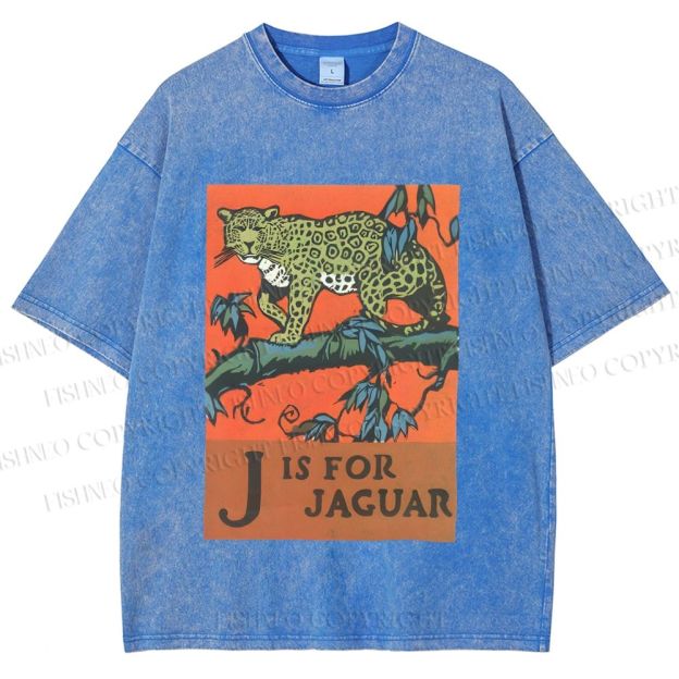 Unisex J is for Jaguar Printed Washed Tee