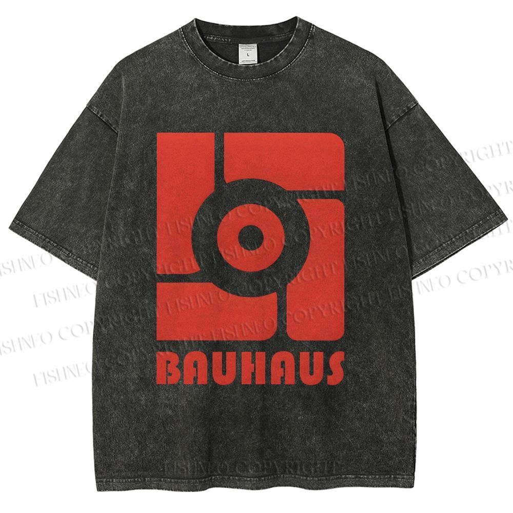 Unisex Bauhaus Geometry Printed Washed Tee