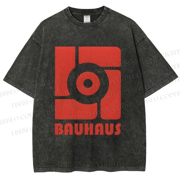 Unisex Bauhaus Geometry Printed Washed Tee