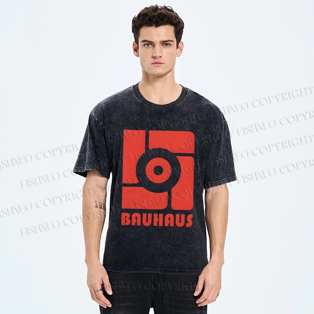 Unisex Bauhaus Geometry Printed Washed Tee