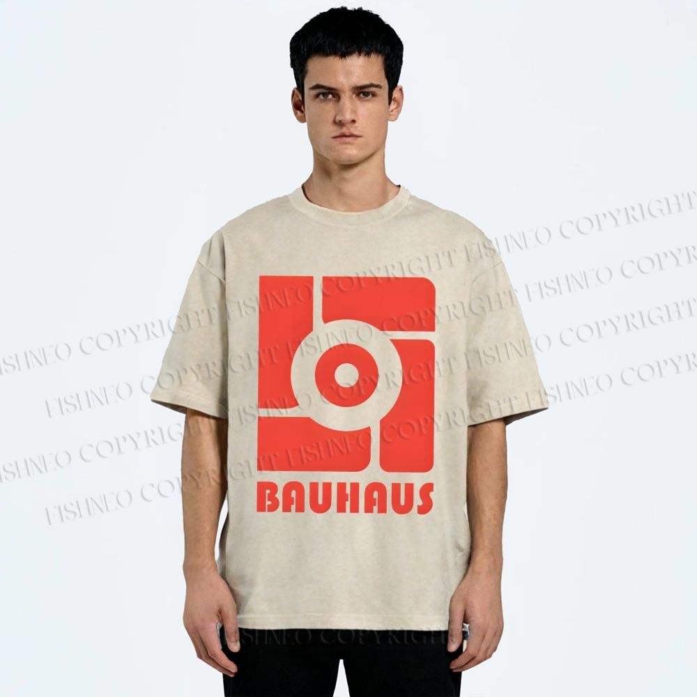 Unisex Bauhaus Geometry Printed Washed Tee