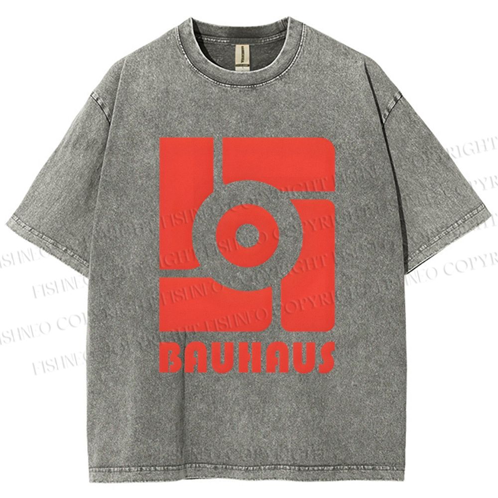 Unisex Bauhaus Geometry Printed Washed Tee