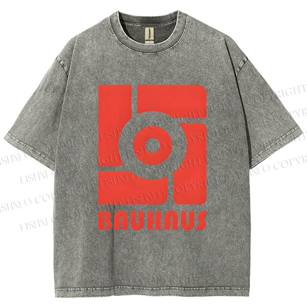 Unisex Bauhaus Geometry Printed Washed Tee