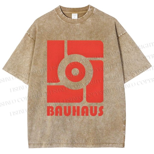 Unisex Bauhaus Geometry Printed Washed Tee