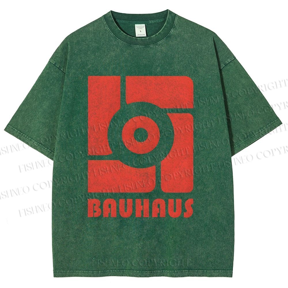 Unisex Bauhaus Geometry Printed Washed Tee