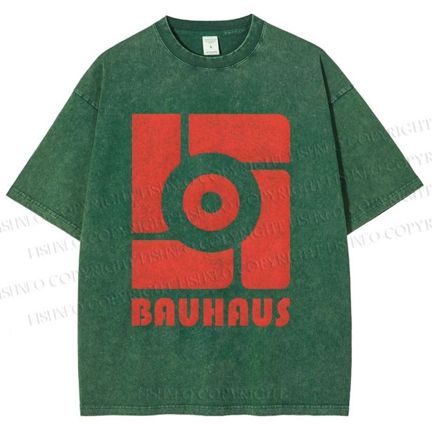 Unisex Bauhaus Geometry Printed Washed Tee