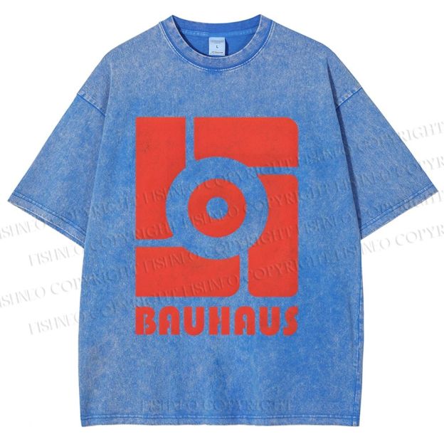 Unisex Bauhaus Geometry Printed Washed Tee
