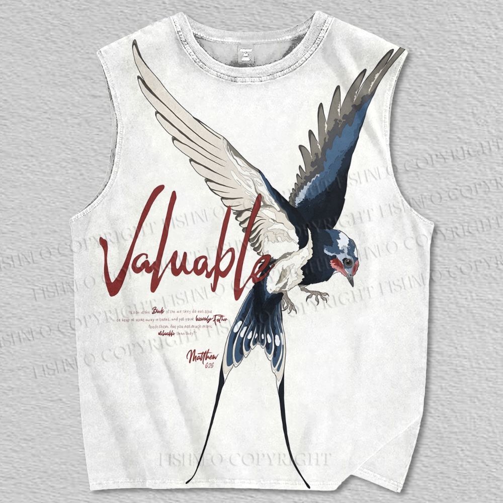 Unisex Valuable Bird Printed Tank Top
