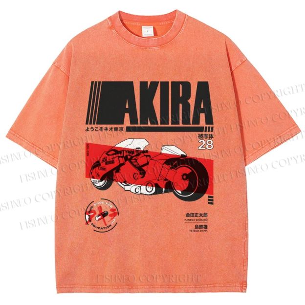 Unisex Akira Printed Washed Tee