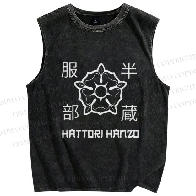 Unisex Hattori Hanzo Printed Washed Tank Top