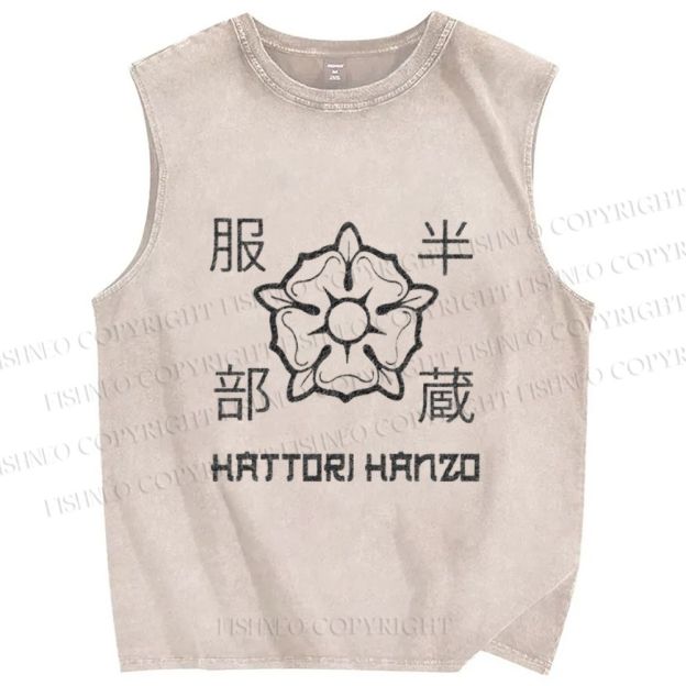 Unisex Hattori Hanzo Printed Washed Tank Top