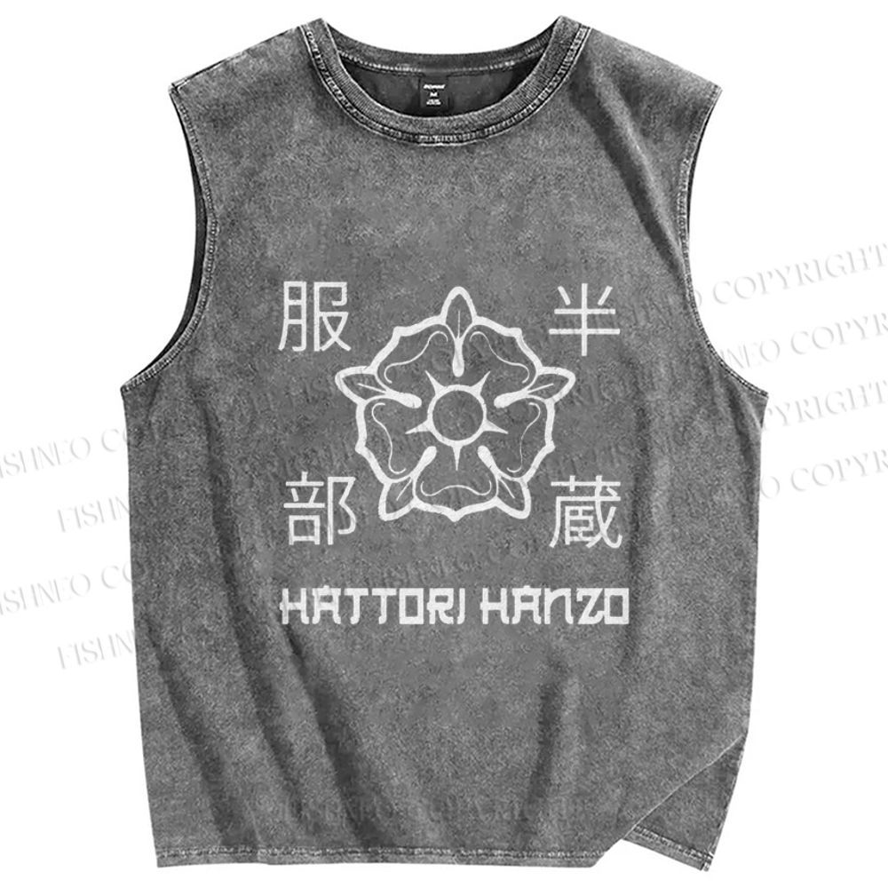 Unisex Hattori Hanzo Printed Washed Tank Top