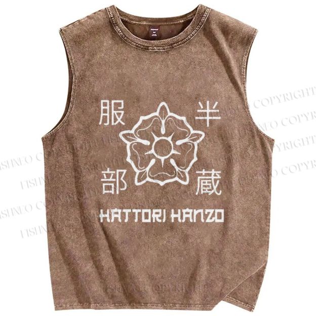 Unisex Hattori Hanzo Printed Washed Tank Top