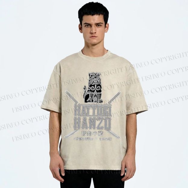 Unisex Hattori Hanzo Printed Washed Tee