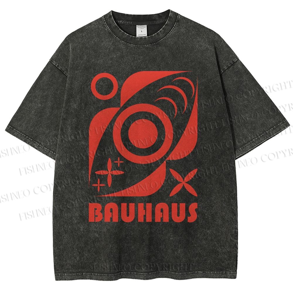 Unisex Bauhaus Geometry Printed Washed Tee
