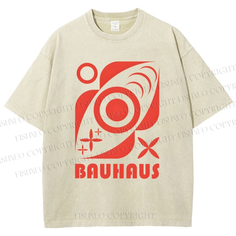 Unisex Bauhaus Geometry Printed Washed Tee
