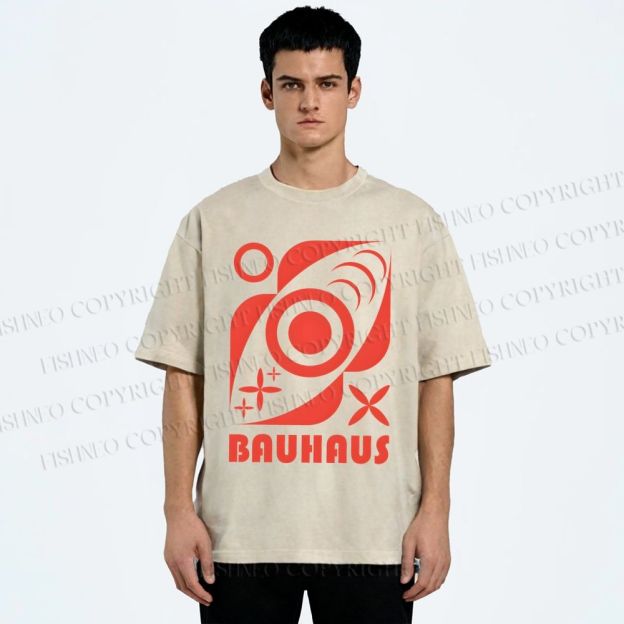 Unisex Bauhaus Geometry Printed Washed Tee