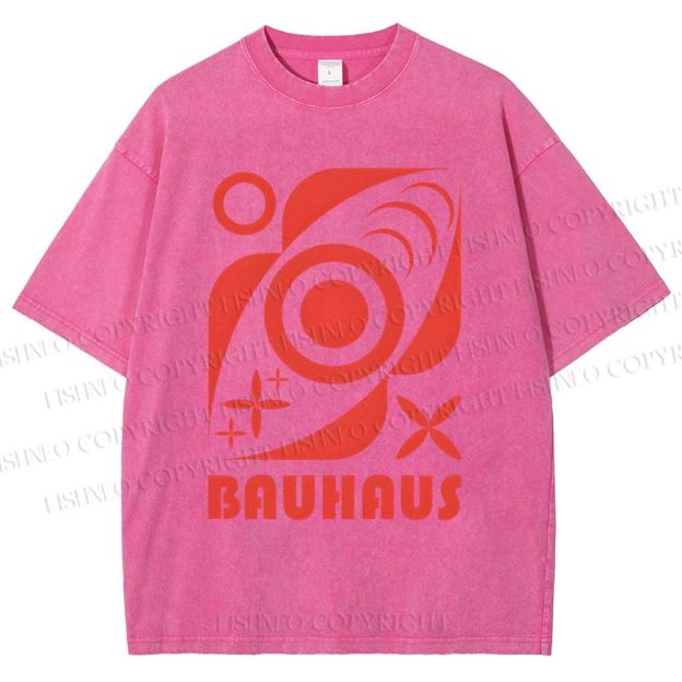 Unisex Bauhaus Geometry Printed Washed Tee