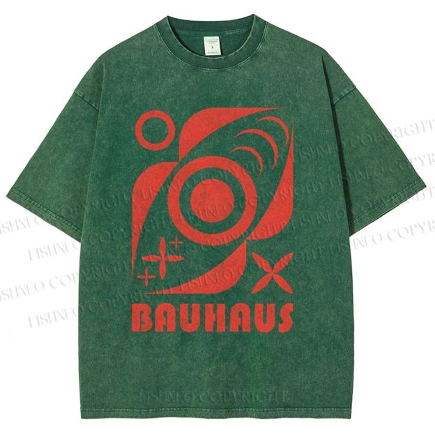 Unisex Bauhaus Geometry Printed Washed Tee