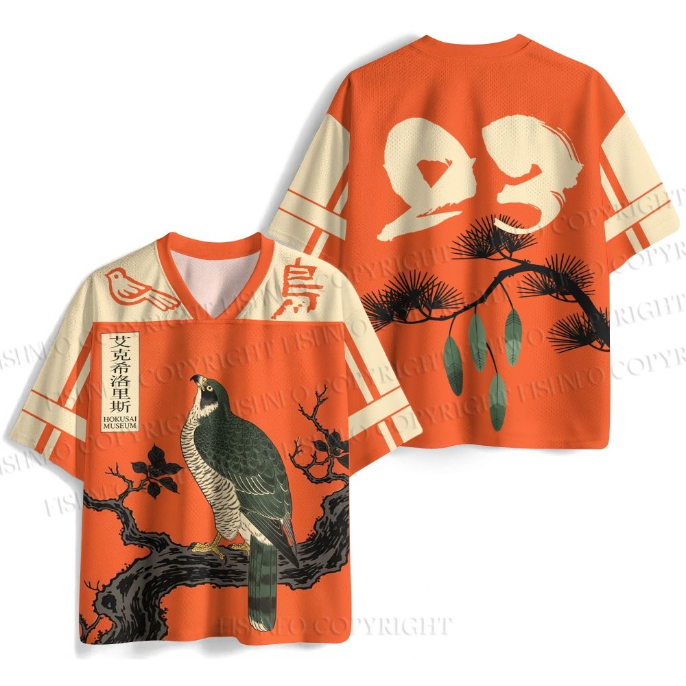 Japanese Ukiyo-e Bird Jersey Shirts