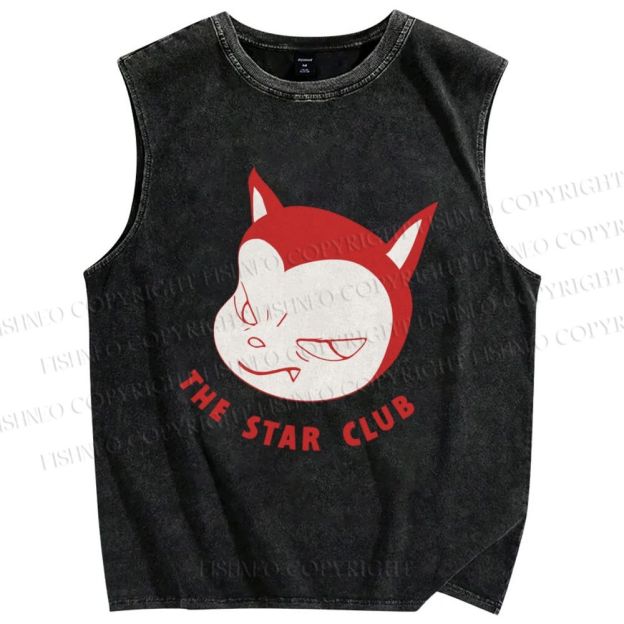 Unisex Yoshitomo Nara The Star Club Printed Washed Tank Top